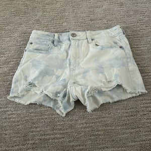 American Eagle jean shorts, white and blue, size 10